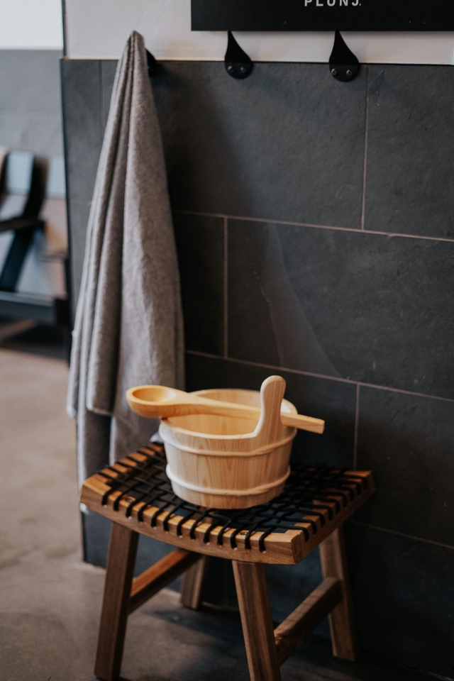 Sauna bucket and ladle at PLUNJ Boise